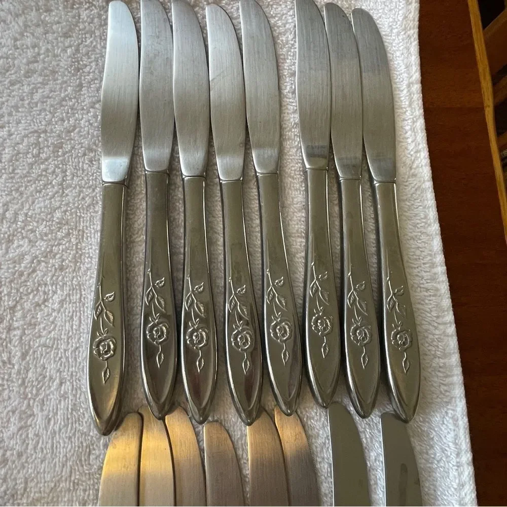Vintage Oneida Community Stainless My Rose Collection Serving and Flatware